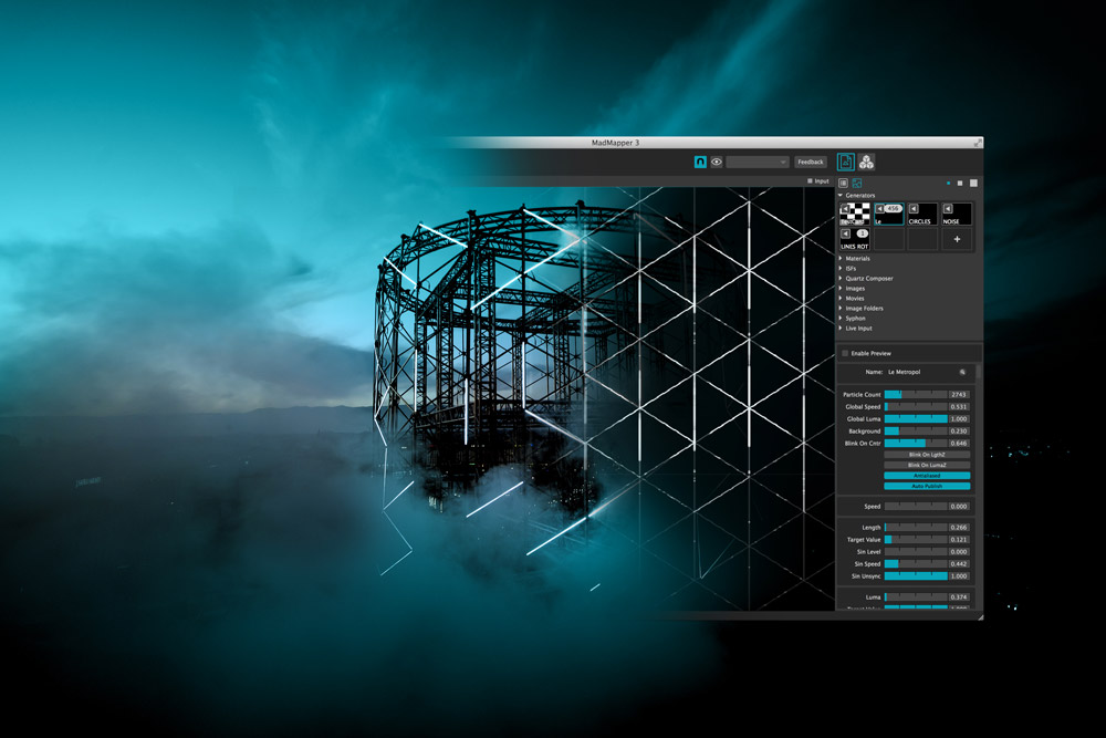 madMapper LightMapping Metrolpol